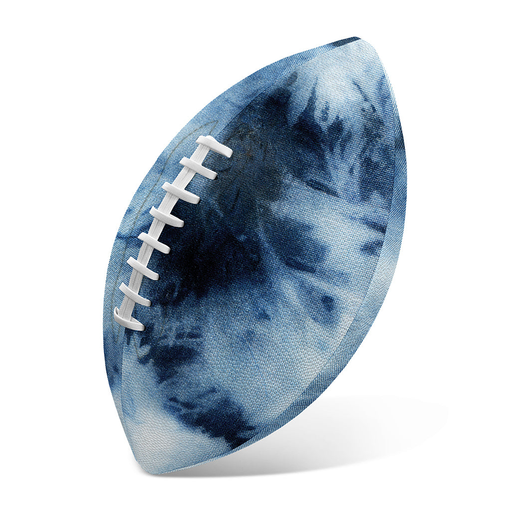 Blue And Black Acid Wash Tie Dye Print Rugby Ball
