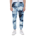 Blue And Black Acid Wash Tie Dye Print Joggers