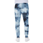 Blue And Black Acid Wash Tie Dye Print Scuba Joggers