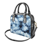 Blue And Black Acid Wash Tie Dye Print Shoulder Handbag