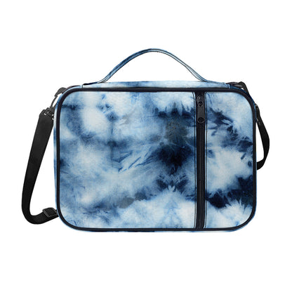 Blue And Black Acid Wash Tie Dye Print Shoulder Strap Bible Bag