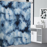 Blue And Black Acid Wash Tie Dye Print Shower Curtain