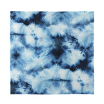 Blue And Black Acid Wash Tie Dye Print Silk Bandana