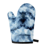 Blue And Black Acid Wash Tie Dye Print Single Oven Mitt