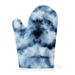 Blue And Black Acid Wash Tie Dye Print Single Oven Mitt