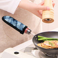 Blue And Black Acid Wash Tie Dye Print Skillet Handle Cover