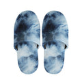 Blue And Black Acid Wash Tie Dye Print Slippers