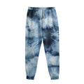 Blue And Black Acid Wash Tie Dye Print Sweatpants