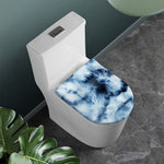 Blue And Black Acid Wash Tie Dye Print Toilet Lid Cover