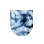 Blue And Black Acid Wash Tie Dye Print Toilet Lid Cover