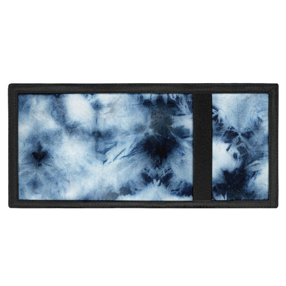 Blue And Black Acid Wash Tie Dye Print Trifold Wallet