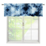 Blue And Black Acid Wash Tie Dye Print Window Valance