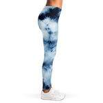 Blue And Black Acid Wash Tie Dye Print Women's Leggings
