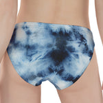 Blue And Black Acid Wash Tie Dye Print Women's Panties