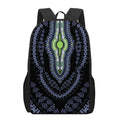 Blue And Black African Dashiki Print 17 Inch Backpack