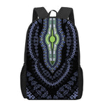 Blue And Black African Dashiki Print 17 Inch Backpack