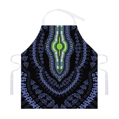 Blue And Black African Dashiki Print Adjustable Apron