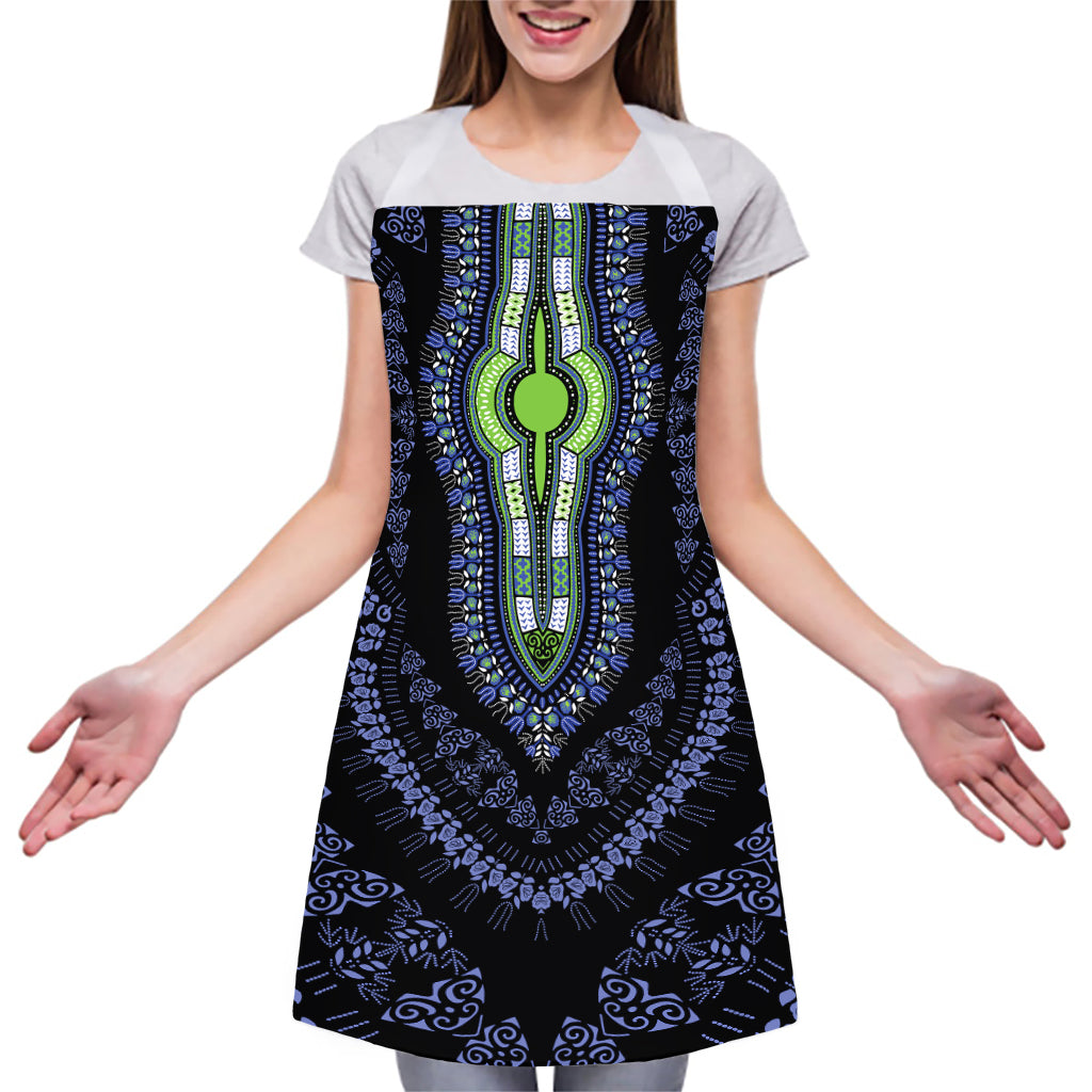 Blue And Black African Dashiki Print Adjustable Apron