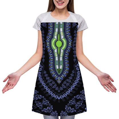 Blue And Black African Dashiki Print Adjustable Apron