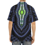 Blue And Black African Dashiki Print Aloha Shirt