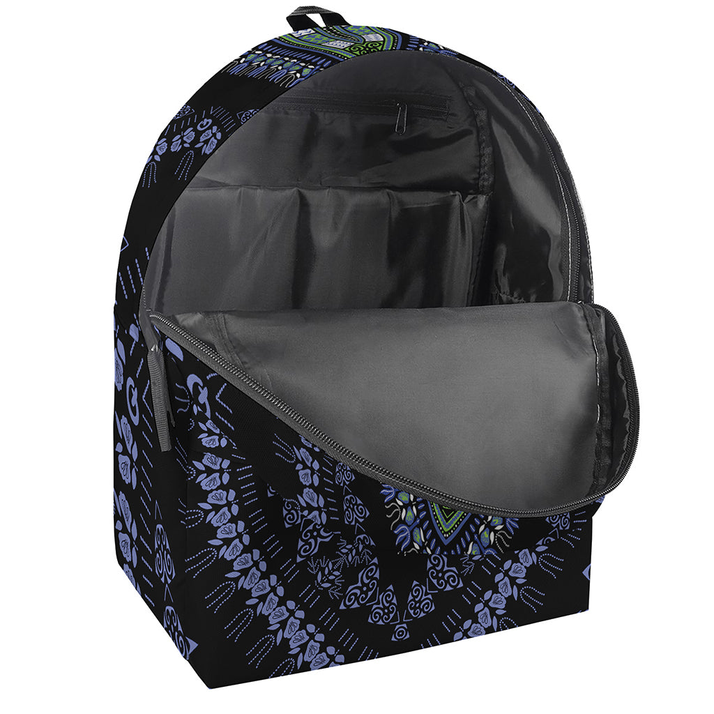 Blue And Black African Dashiki Print Backpack