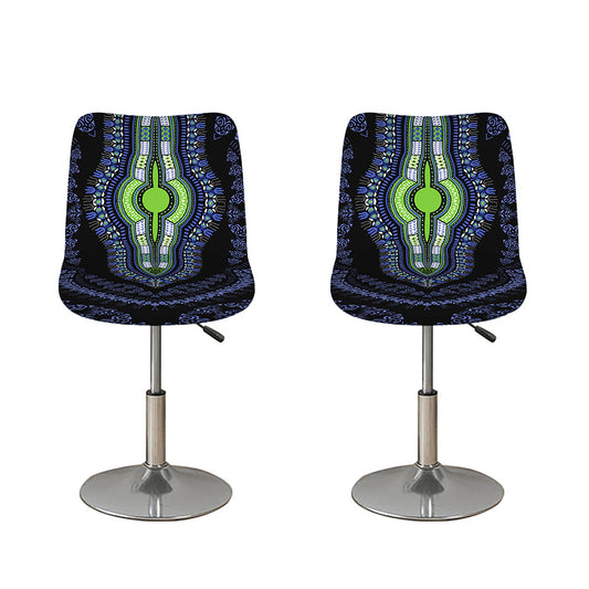 Blue And Black African Dashiki Print Bar Stool Covers