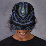 Blue And Black African Dashiki Print Baseball Cap