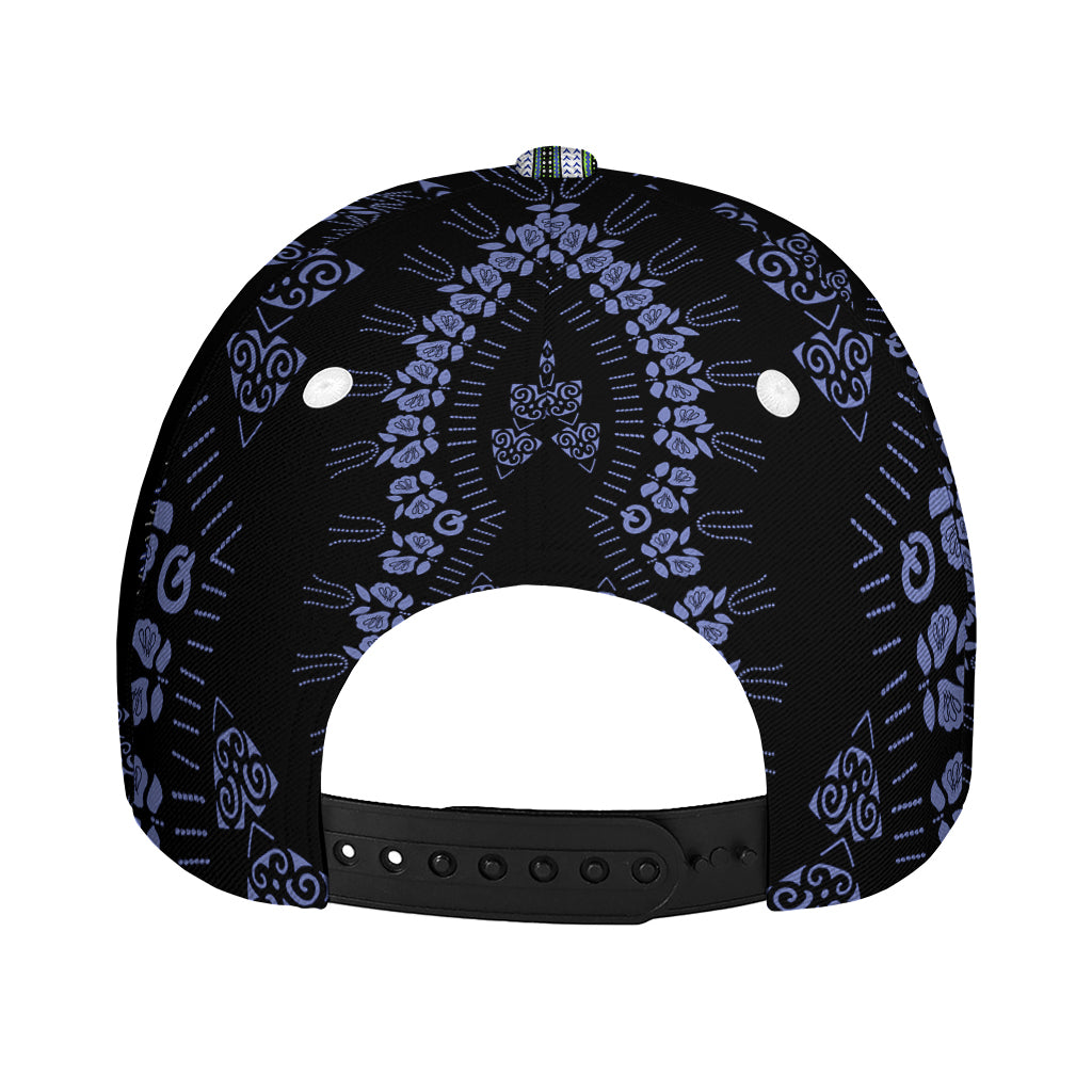 Blue And Black African Dashiki Print Baseball Cap