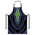Blue And Black African Dashiki Print Bib Apron With Pocket