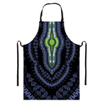 Blue And Black African Dashiki Print Bib Apron With Pocket