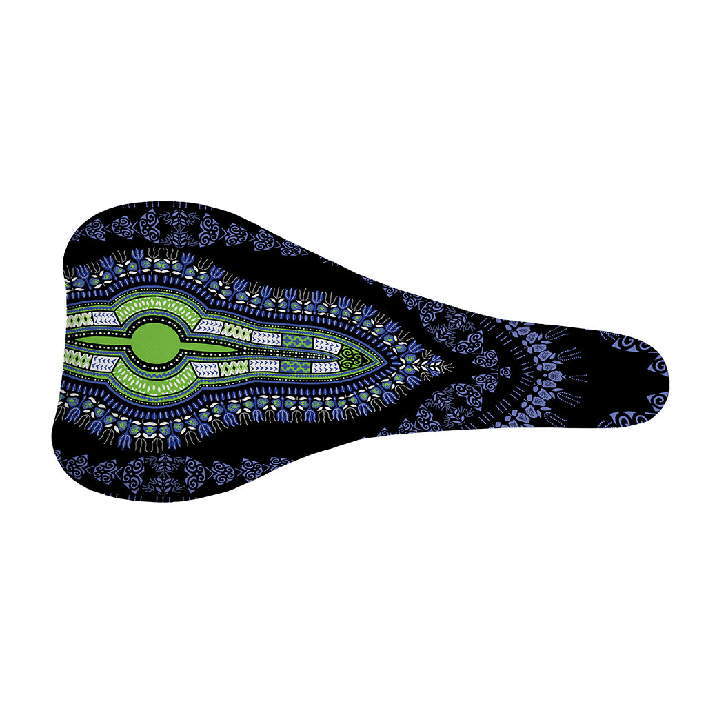 Blue And Black African Dashiki Print Bicycle Seat Cover