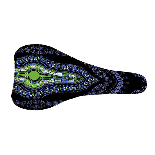 Blue And Black African Dashiki Print Bicycle Seat Cover