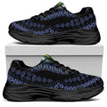 Blue And Black African Dashiki Print Black Chunky Shoes