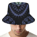 Blue And Black African Dashiki Print Bucket Hat
