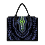 Blue And Black African Dashiki Print Canvas Tote Bag