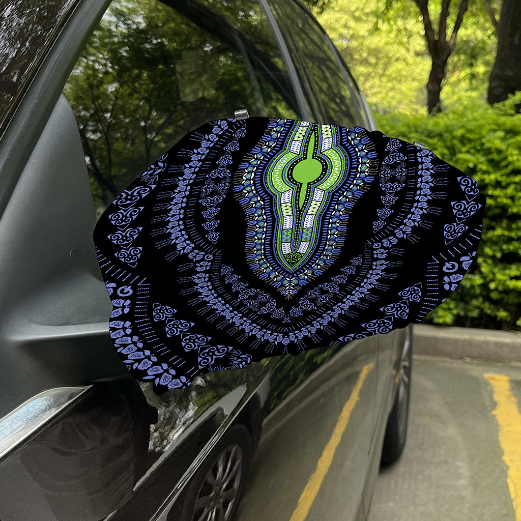 Blue And Black African Dashiki Print Car Side Mirror Covers