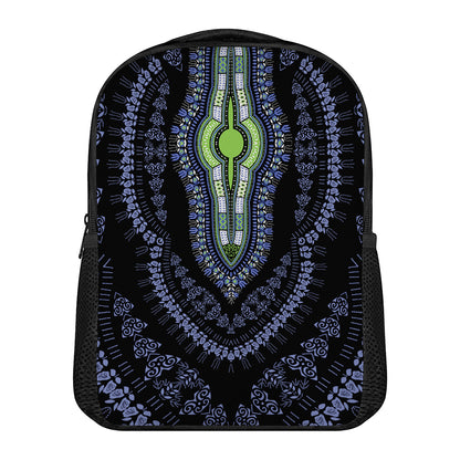 Blue And Black African Dashiki Print Casual Backpack
