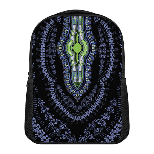Blue And Black African Dashiki Print Casual Backpack