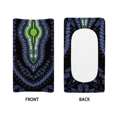 Blue And Black African Dashiki Print Changing Pad Cover