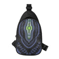 Blue And Black African Dashiki Print Sling Bag