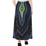 Blue And Black African Dashiki Print Chiffon Maxi Skirt