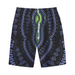 Blue And Black African Dashiki Print Cotton Shorts