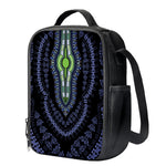 Blue And Black African Dashiki Print Crossbody Lunch Bag