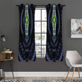 Blue And Black African Dashiki Print Grommet Curtain Panels