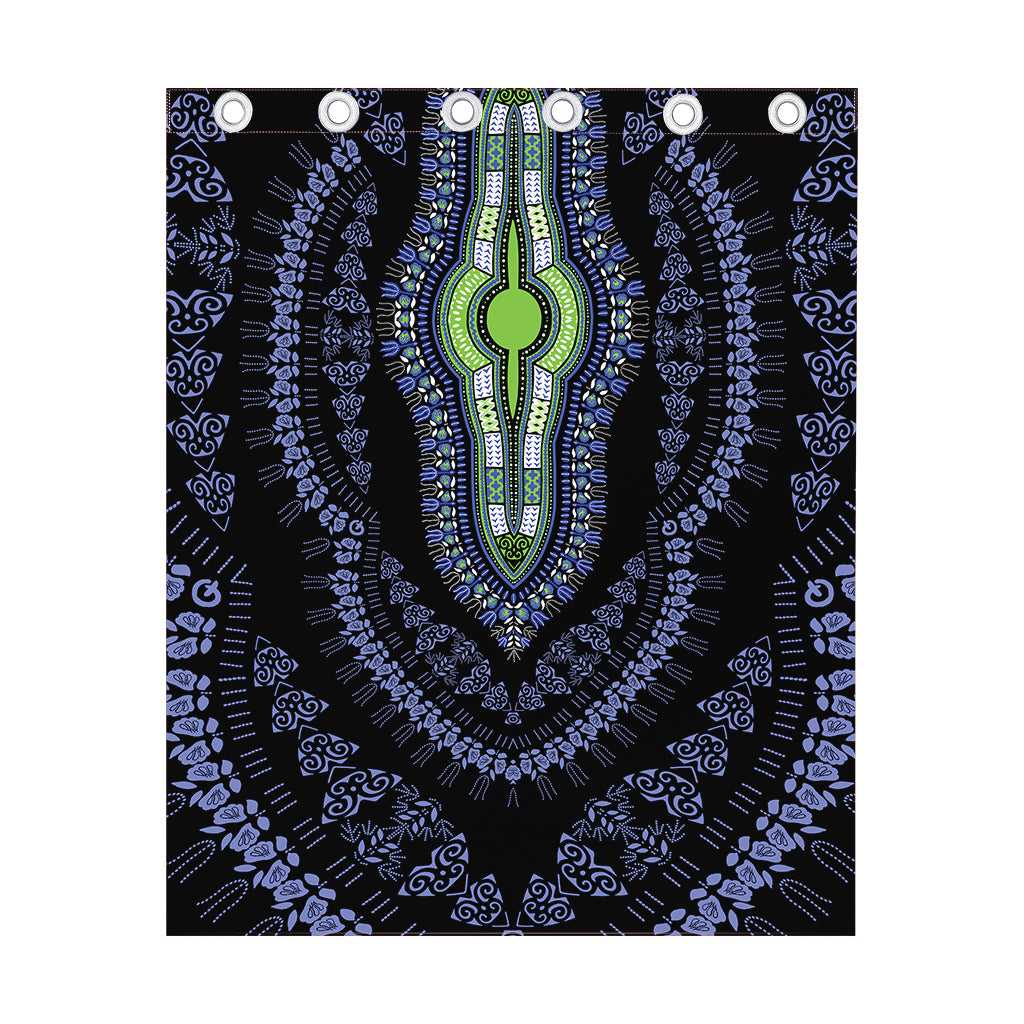 Blue And Black African Dashiki Print Curtain