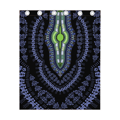 Blue And Black African Dashiki Print Curtain