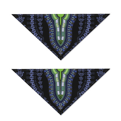 Blue And Black African Dashiki Print Dog Bandana