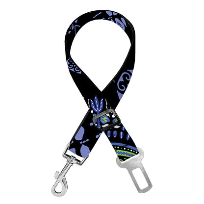 Blue And Black African Dashiki Print Dog Seat Belt