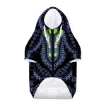 Blue And Black African Dashiki Print Dog Zip Up Hoodie