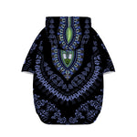 Blue And Black African Dashiki Print Dog Zip Up Hoodie